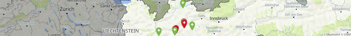 Map view for Pharmacies emergency services nearby Kaisers (Reutte, Tirol)